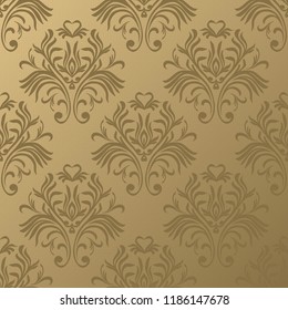 Vector floral damask pattern. Rich ornament, old Damascus style. Royal victorian seamless pattern for wallpapers, textile, wrapping, wedding invitation. EPS10