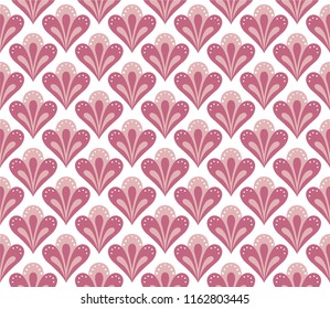 Vector floral damask seamless pattern. Elegant abstract art nouveau background. Classic flower motif texture.