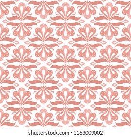 Vector floral damask seamless pattern. Elegant abstract art nouveau background. Classic flower motif texture.