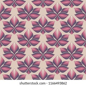 Vector floral damask seamless pattern. Elegant abstract art nouveau background. Classic flower motif texture.