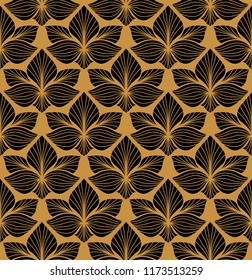 Vector floral damask seamless pattern. Elegant abstract art nouveau background. Classic flower motif texture.