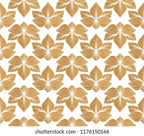 
Vector floral damask seamless pattern. Elegant abstract art nouveau background. Classic flower motif texture.