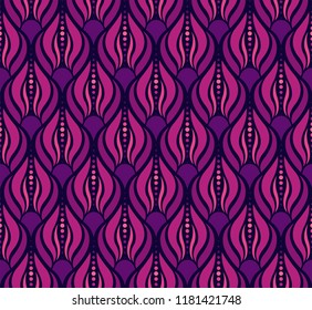 Vector floral damask seamless pattern. Elegant abstract art nouveau background. Classic flower motif texture.