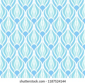 Vector floral damask seamless pattern. Elegant abstract art nouveau background. Classic flower motif texture.