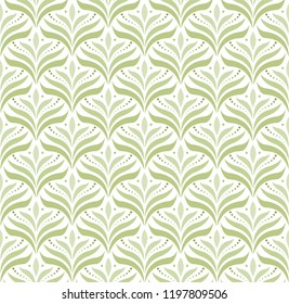 Vector floral damask seamless pattern. Elegant abstract art nouveau background. Classic flower motif texture.