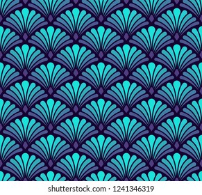 Vector floral damask seamless pattern. Elegant abstract art nouveau background. Classic flower motif texture.