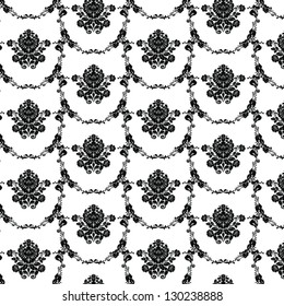 Vector Floral damask seamless pattern