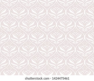 Vector floral damask seamless pattern. Elegant abstract art nouveau background. Classic flower motif texture.