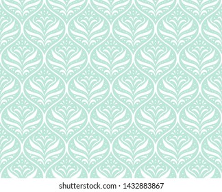 Vector floral damask seamless pattern. Elegant abstract art nouveau background. Classic flower motif texture.