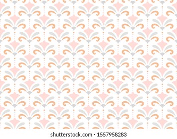 Vector floral damask seamless pattern. Elegant abstract art nouveau background. Classic flower motif texture.