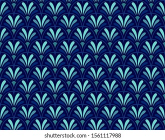 Vector floral damask seamless pattern. Elegant abstract art nouveau background. Classic flower motif texture.