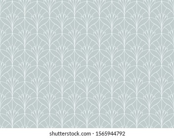 Vector floral damask seamless pattern. Elegant abstract art nouveau background. Classic flower motif texture.