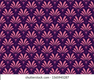 Vector floral damask seamless pattern. Elegant abstract art nouveau background. Classic flower motif texture.