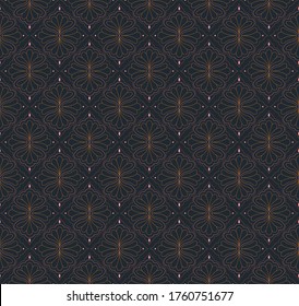 Vektor-Blumenstaub nahtloses Muster. Eleganter abstrakter Jugendstil-Hintergrund. Klassische Blumenmotive.