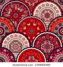Vector floral decorative art design, seamless pattern for fabric print