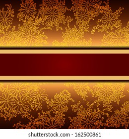 Vector floral decorative background. Template frame design for card with place for your text.