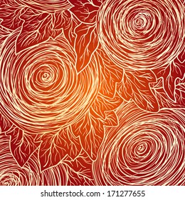 Vector floral decorative background. Template frame design for card with place for your text.