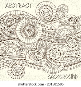 Vector floral decorative background. Template frame design for card with place for your text.