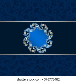 Vector floral decorative background, template frame design for card, brochure, book, business card, postcard, wedding invitation, banner.