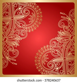 Vector floral decorative background, template frame design for card, brochure, book, business card, postcard, wedding invitation, banner.