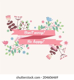  Vector floral decorative card (romantic background)