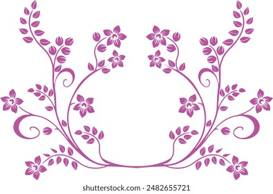Vector floral diseño decorativo sobre un fondo blanco con flores, un estilo étnico