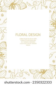 Vector floral decorative frame. Elegant floral element for design template, place for text. Luxury floral border. Lace decor for birthday and greeting card, wedding invitation,certificate.