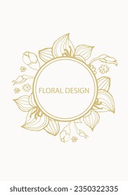 Vector floral decorative frame. Elegant floral element for design template, place for text. Luxury floral border. Lace decor for birthday and greeting card, wedding invitation,certificate.