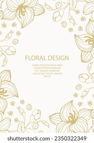 Vector floral decorative frame. Elegant floral element for design template, place for text. Luxury floral border. Lace decor for birthday and greeting card, wedding invitation,certificate.