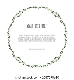 Vector floral design card. Greeting, postcard wedding invite template. Elegant frame with rose and anemone.