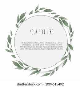 Vector floral design card. Greeting, postcard wedding invite template. Elegant frame with rose and anemone.