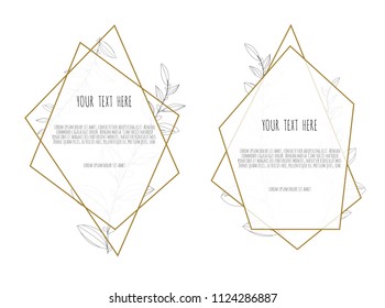 Vector floral design card. Greeting, postcard wedding invite template. Elegant frame with rose and anemone