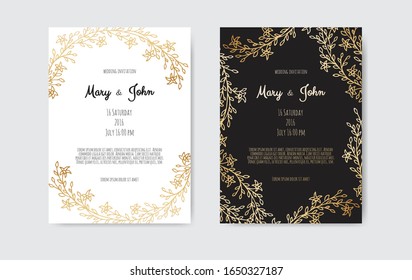 Tarjeta de diseño floral vectorial. Plantilla de invitación de boda de bienvenida, postal.