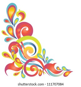 Vector floral design. Colorful vignette