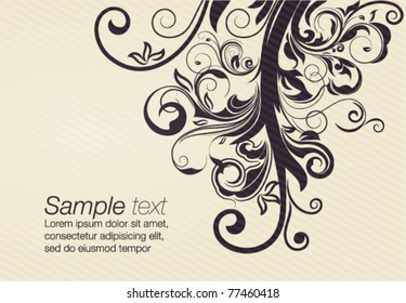 vector floral design element with space for text