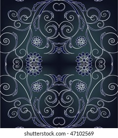 vector floral design element,blue