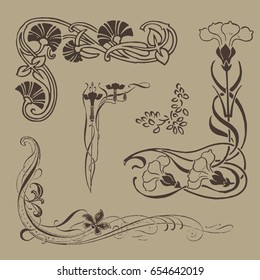 Vector floral design elements