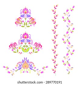 vector floral design elements - banners and headers. Polish floral motifs