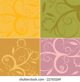 Vector Floral Design Elements Set
