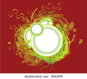 vector floral design with empty frame