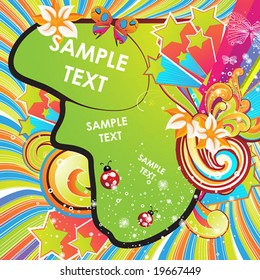 Vector floral design with flowers.