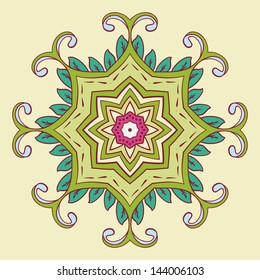 Vector floral design. Indian decorative pattern