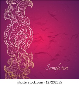 Vector floral design template card