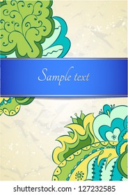 Vector floral design template card