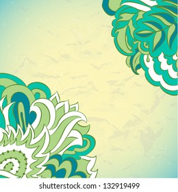Vector floral design template card