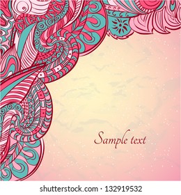 Vector floral design template card