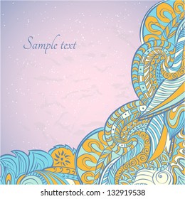 Vector floral design template card