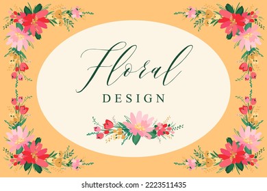 Vector floral design. Template for card, poster, flyer, cover, home decor and other use.