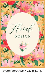 Vector floral design. Template for card, poster, flyer, cover, home decor and other use.