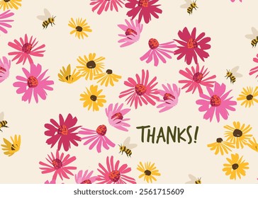 Vector floral design. Template for card, poster, flyer, cover, home decor and other use.
